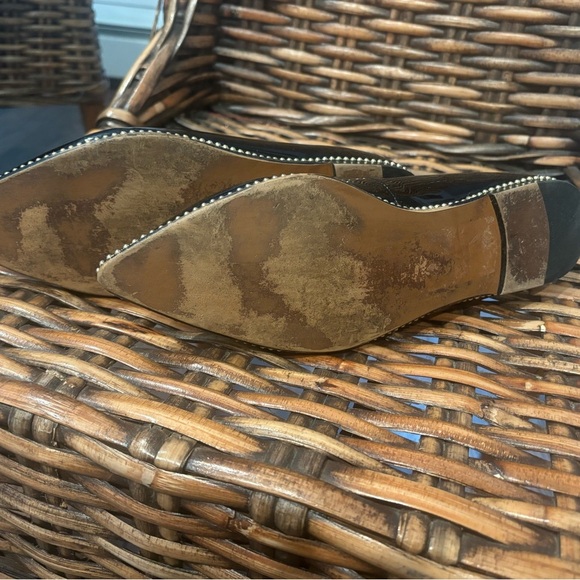 COACH VIVIANA BEADCHAIN BLACK
LEATHER SKIMMER FLATS IN SIZE 8.5 - Picture 8 of 13